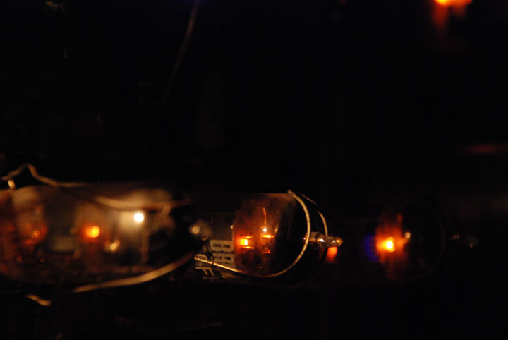 Closeup of a glowing valve
