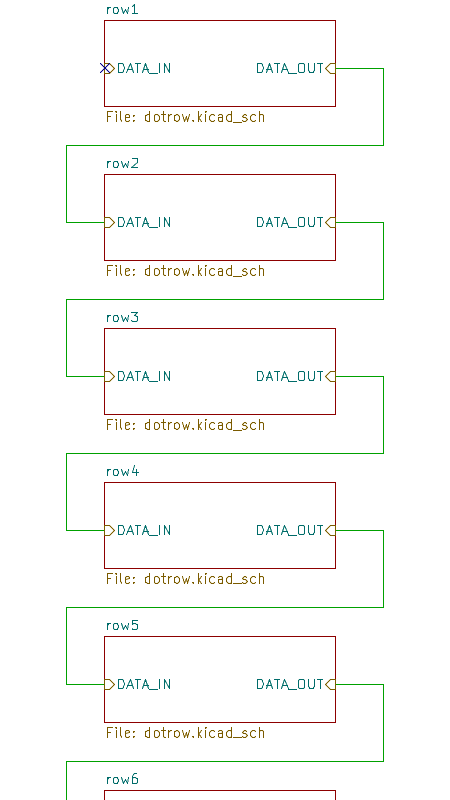 Hierarchical arrangement of dot rows