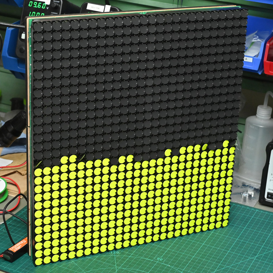 Two-panel display running a fluid sim