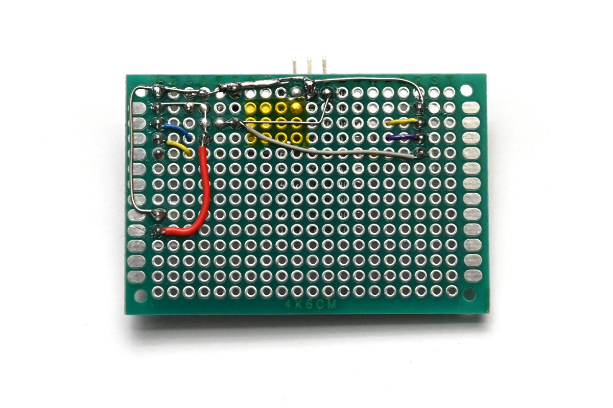 Underside of joystick circuit board