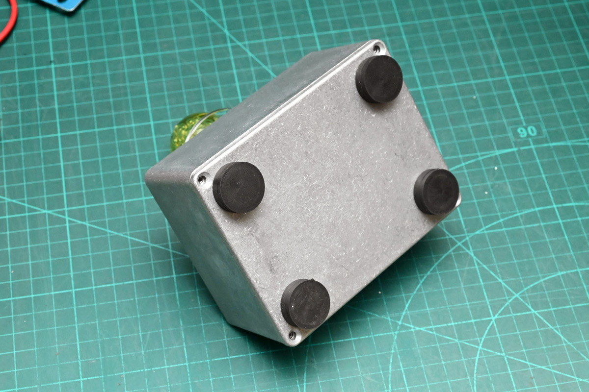 Feet mounted to underside of joystick, test assembly