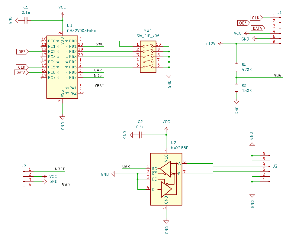 Schematic of decoder board