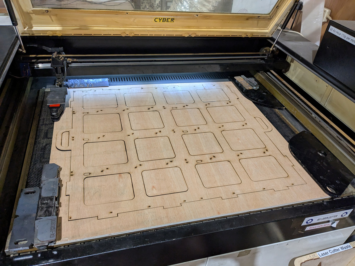 The big single cut on the hackspace laser