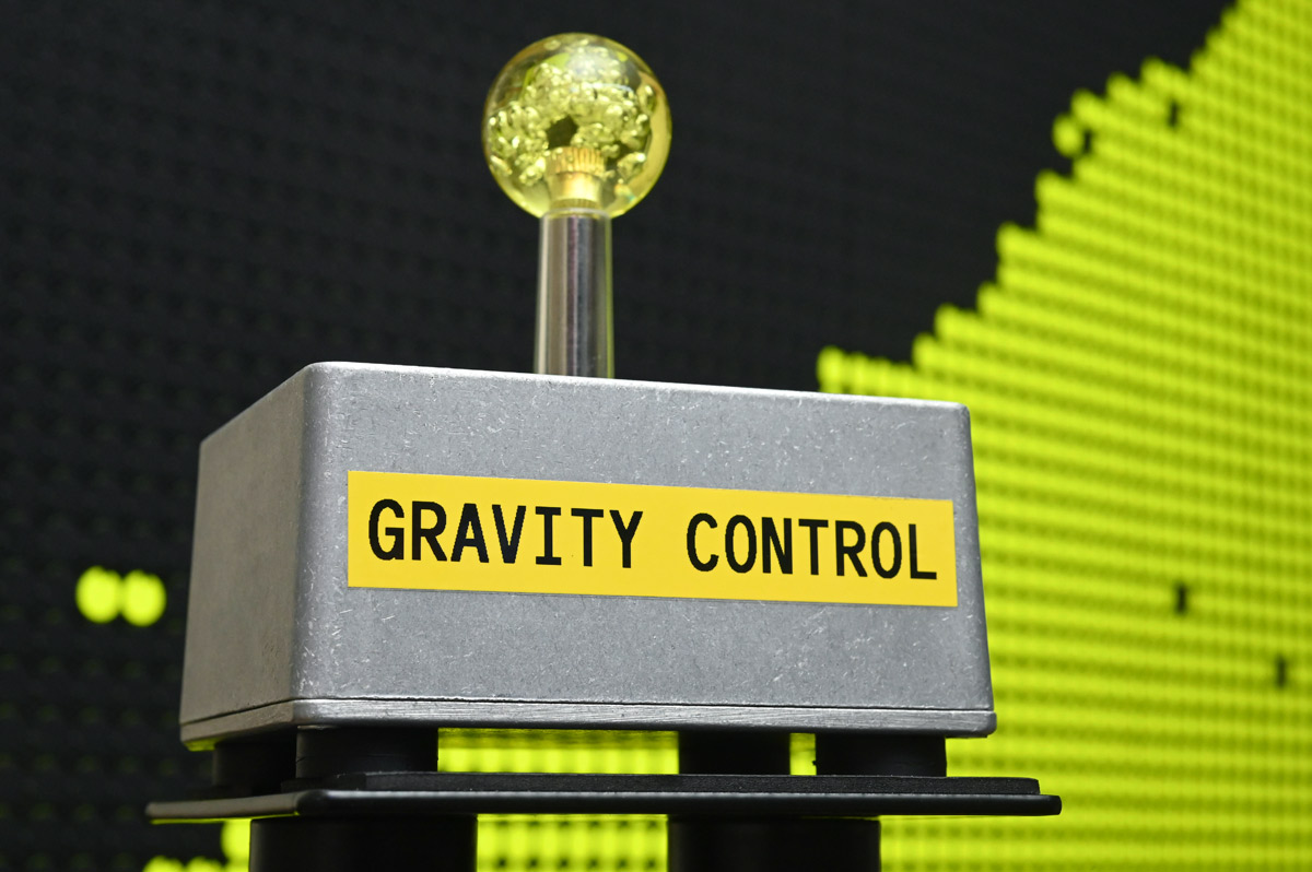 Joystick labelled as Gravity Control