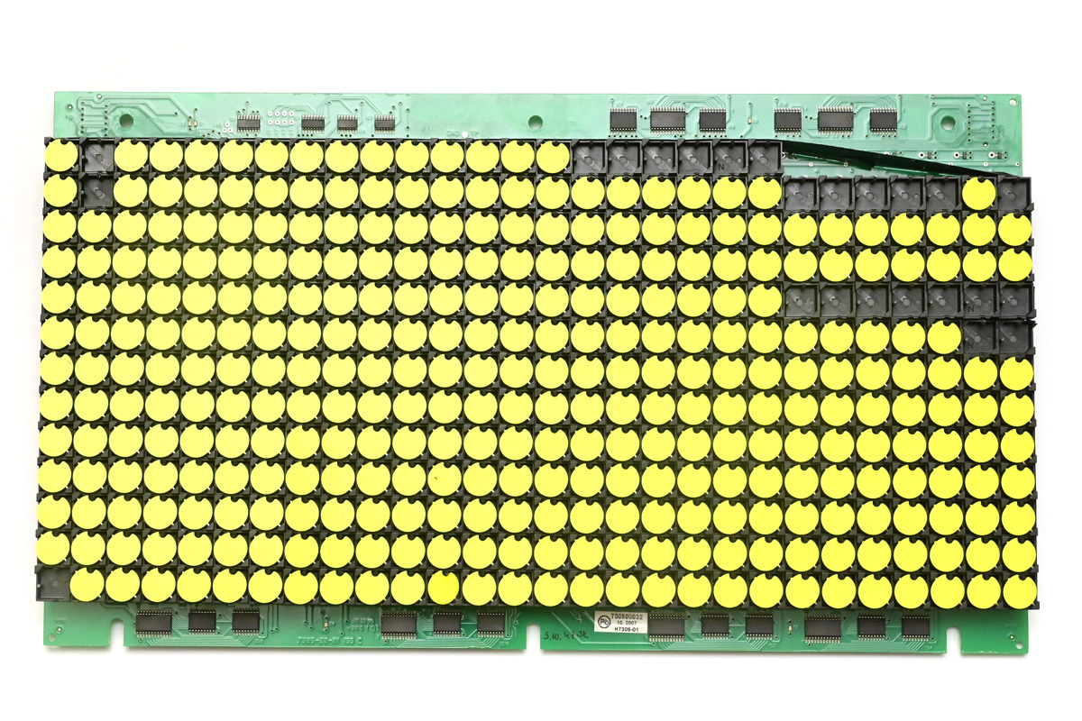 One of the starting flipdot panels