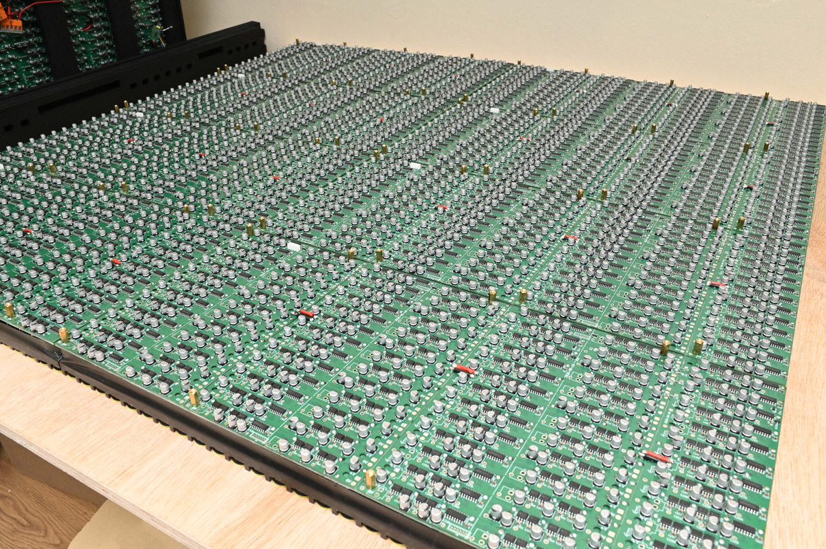 Panels arranged on extended desk