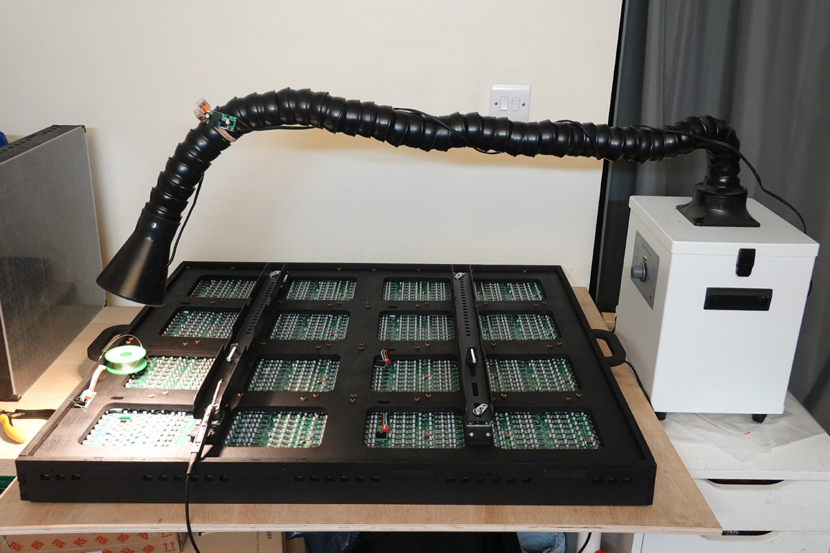 Using fume extractor on big panel assembly