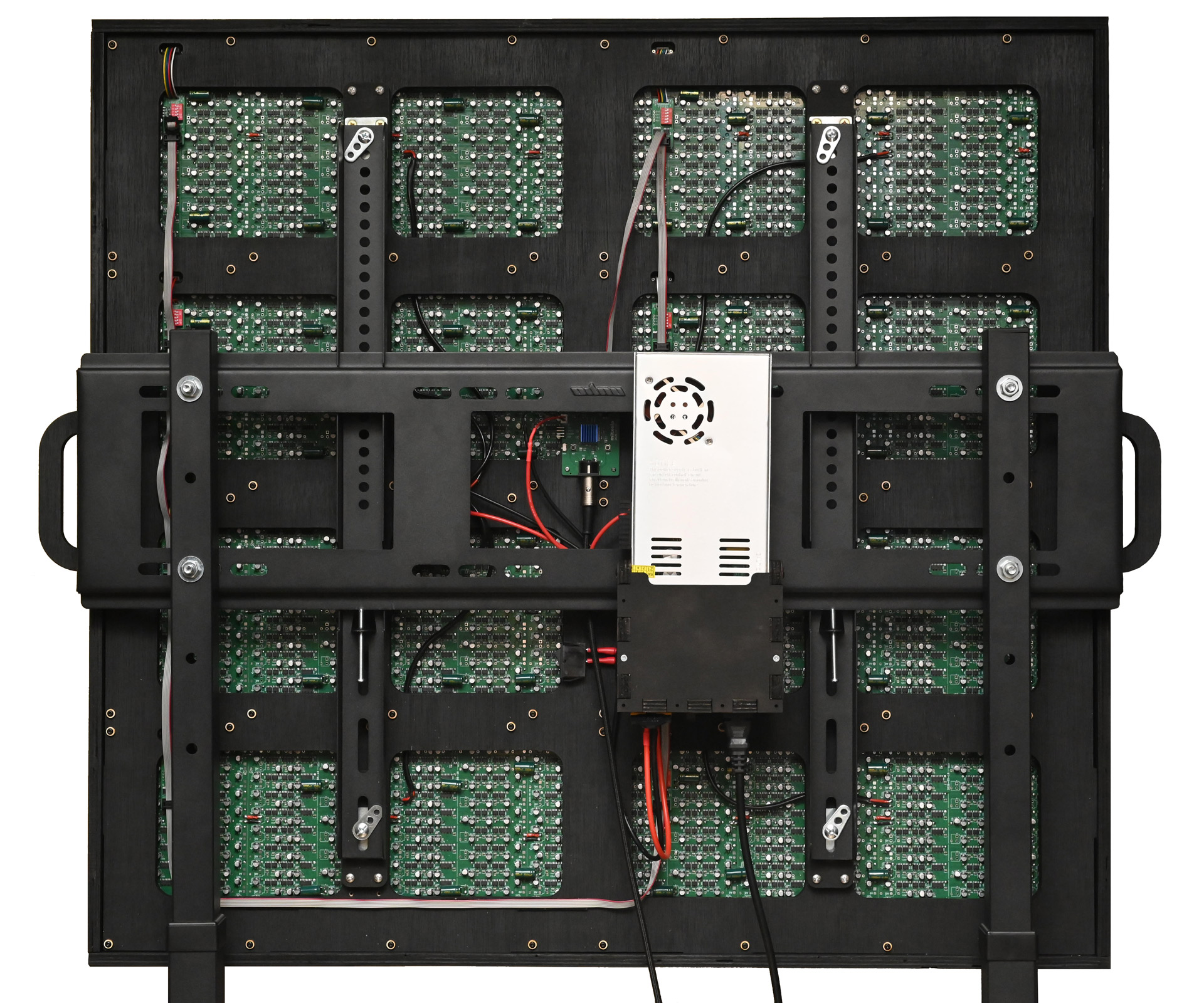 Full view of rear of panel mounted on stand