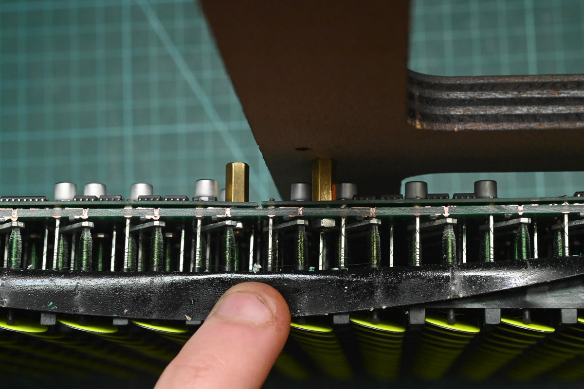Using brass standoffs to mount the panel to plywood