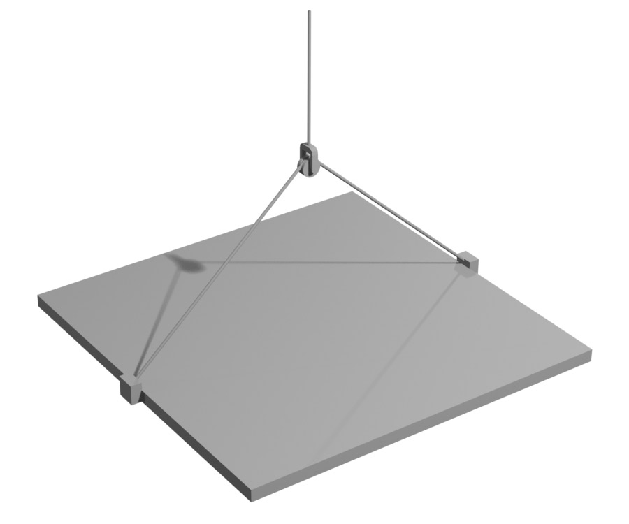 Render of a possible mounting using rope and pulley
