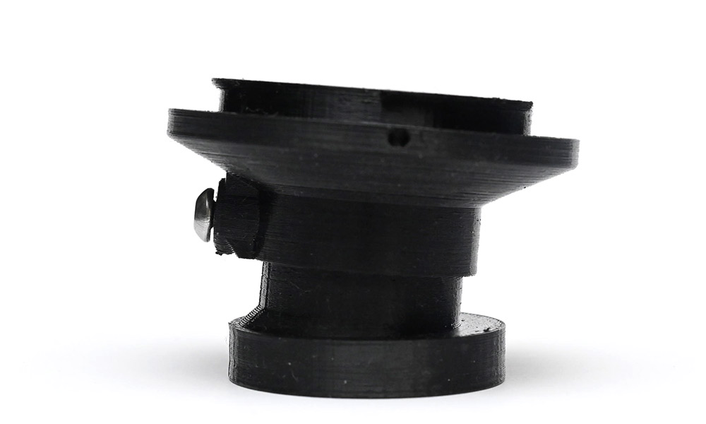 Side view of DSLR mount showing five degree angle