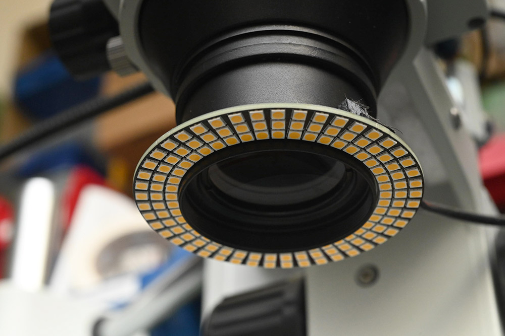 Underside of new ring light mounted