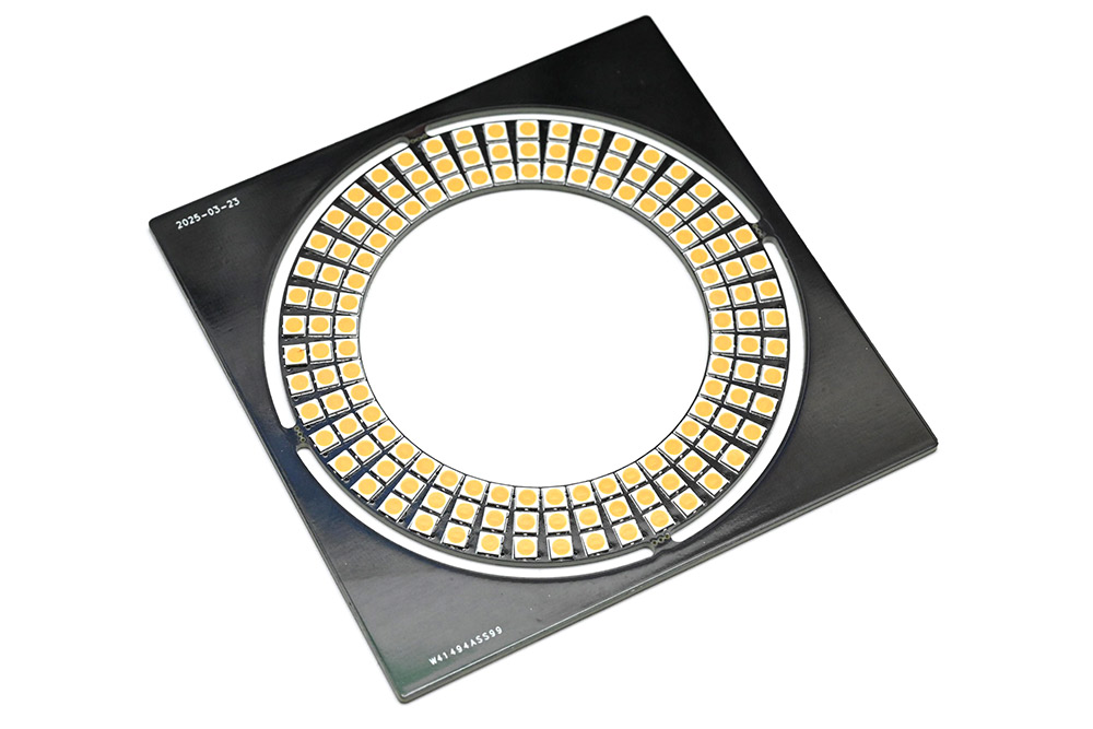 PCB with LEDs assembled