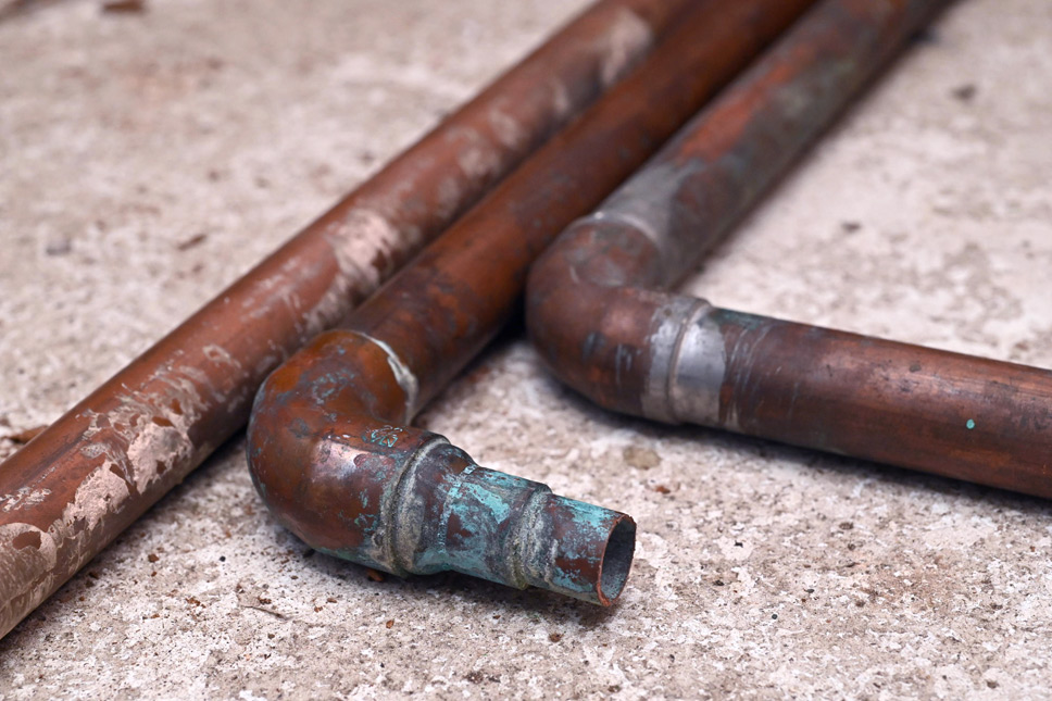 Grotty old copper pipe