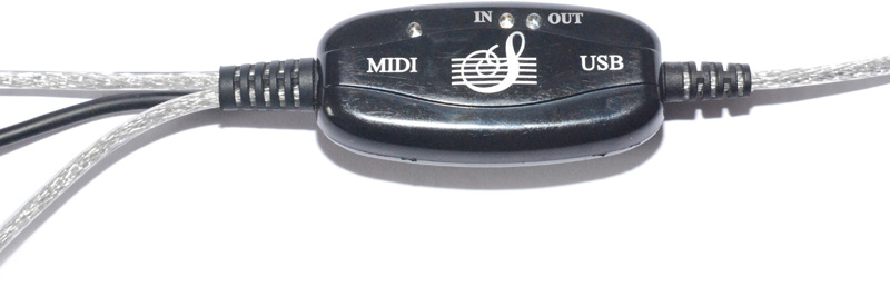 USB MIDI adapter with extra cable added