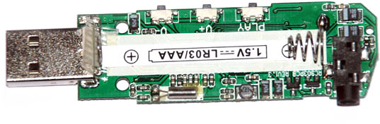 The MP3 player circuit with case removed