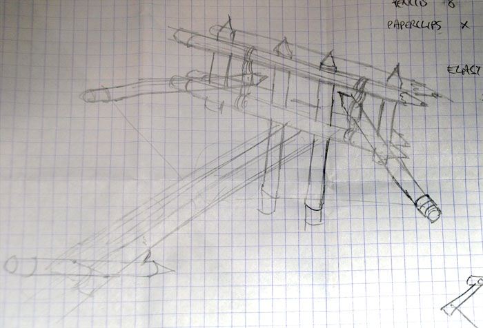 Pencil drawing of the planned ballista