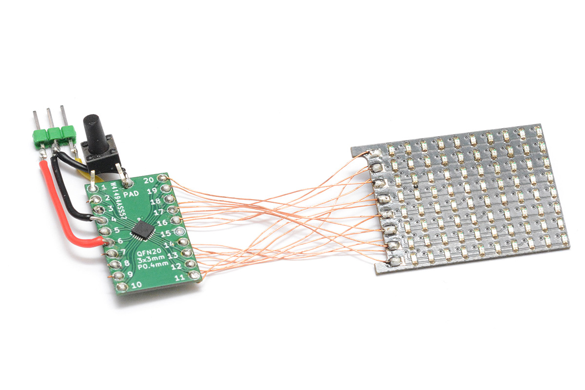 Breakout board with LED matrix attached
