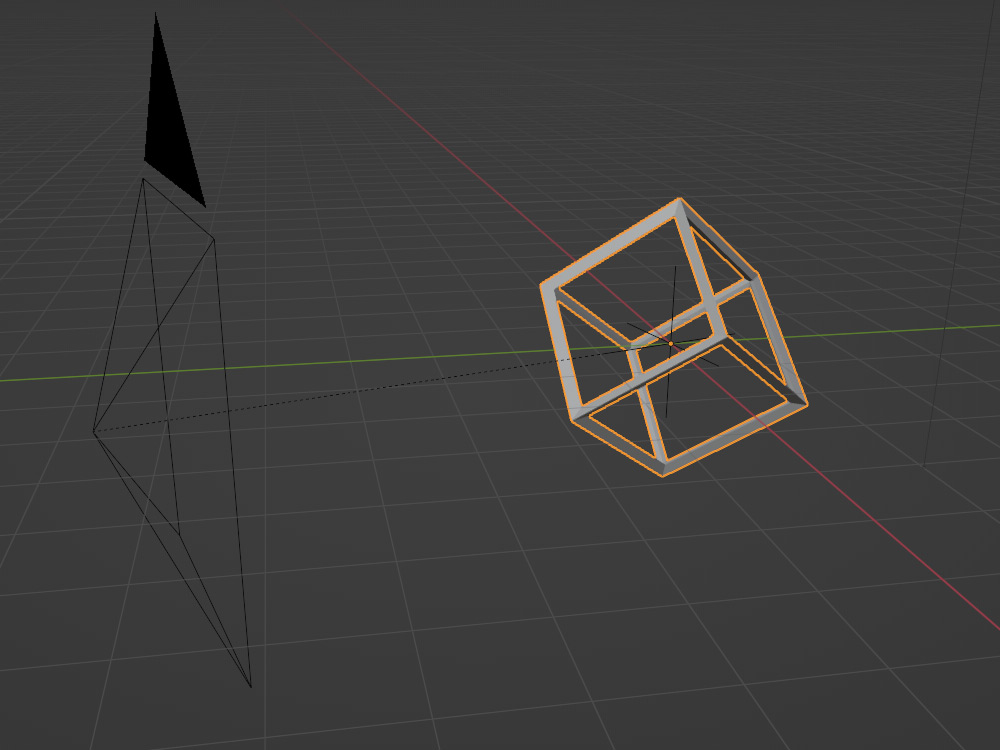Wireframe cube in Blender