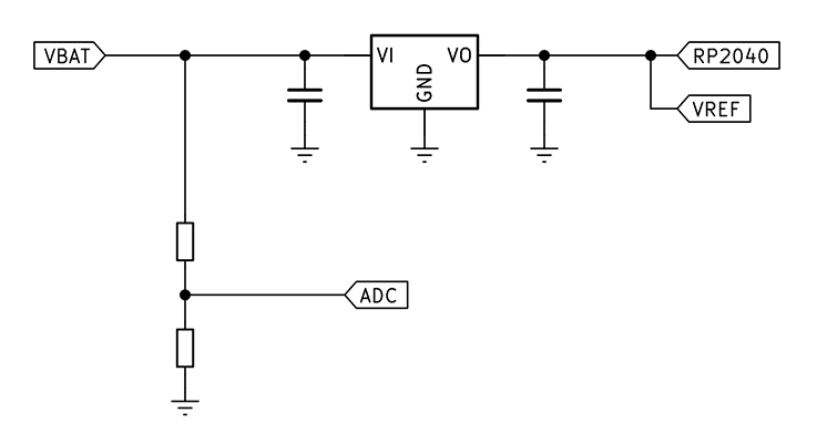 Schematic of VBat monitoring connection