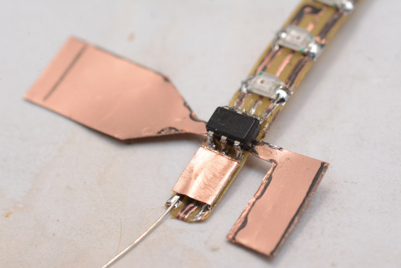 Switch construction by folding over the soldered section