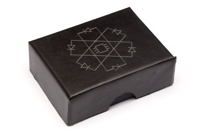 Charliestar box, with stylized logo laser-etched on top