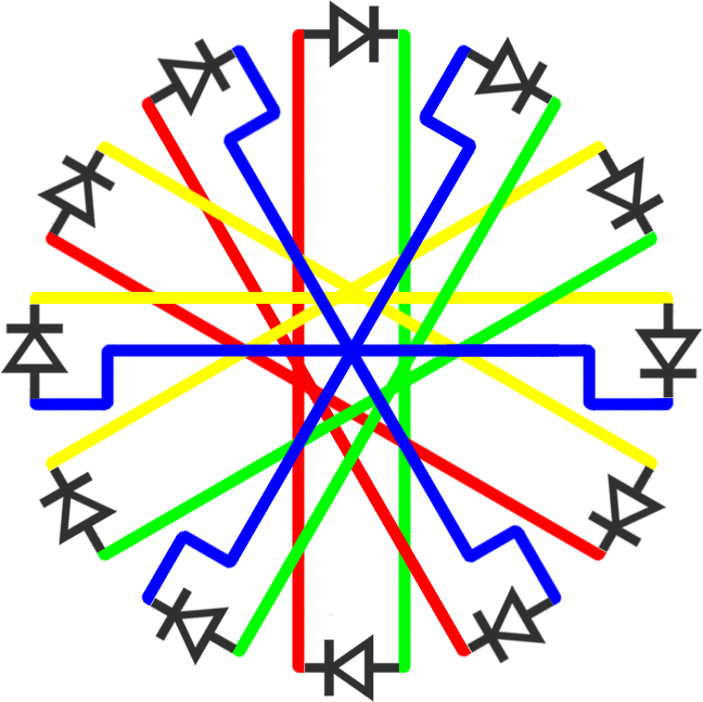 12 LED charliestar with wires joined at the centre