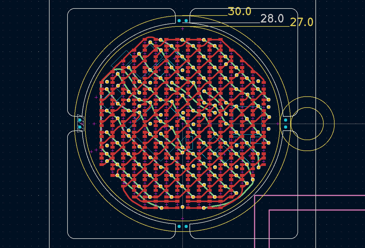 Screenshot of kicad PCB