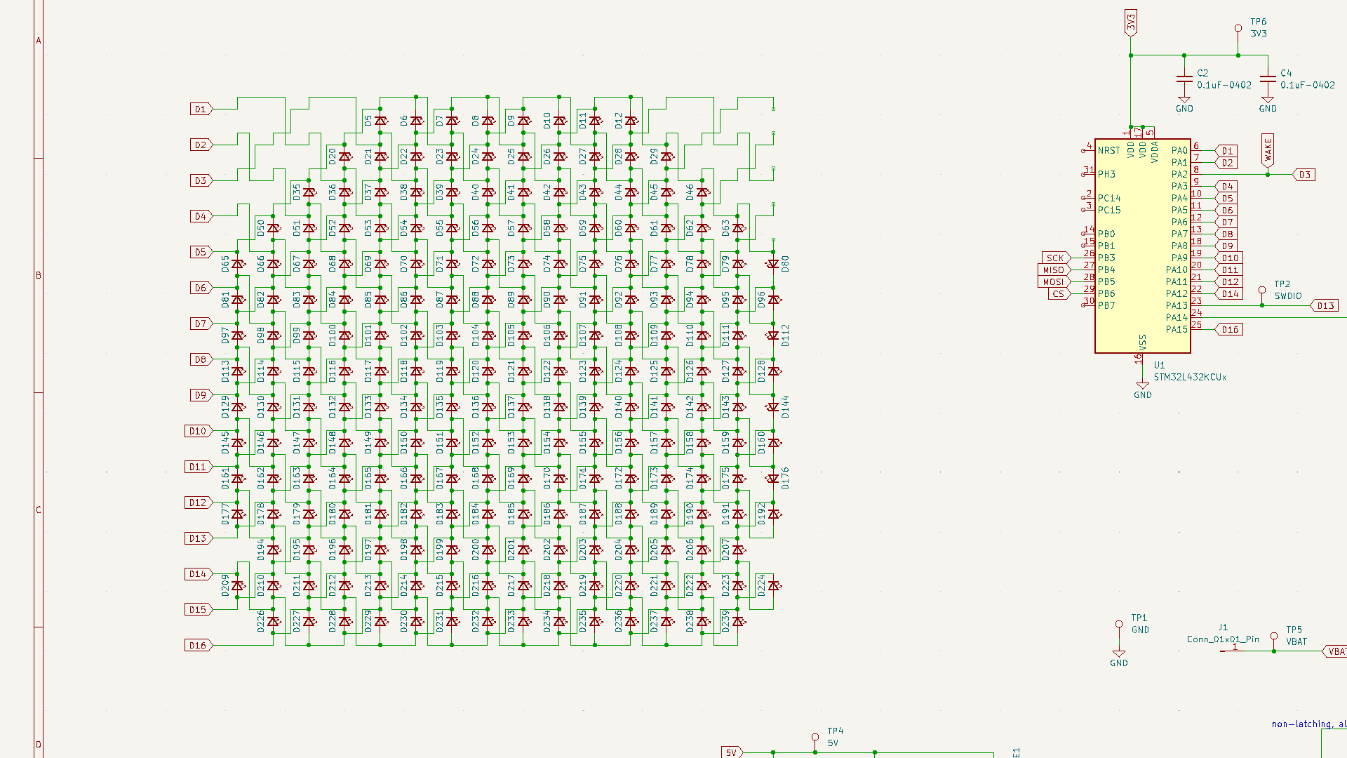 Screenshot of kicad schematic for the fluid pendant