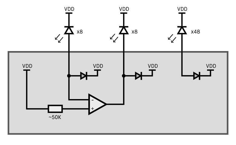 Schematic showing effect of ESD protection diodes