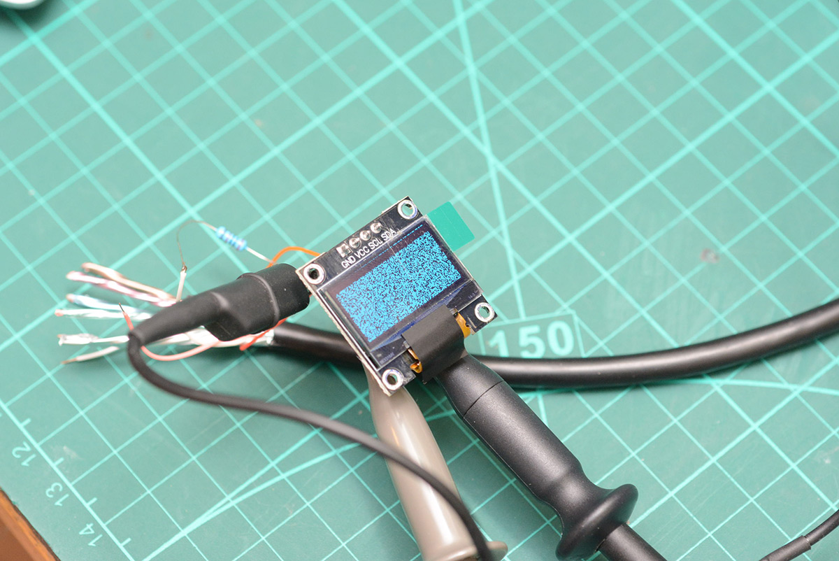 OLED display showing static