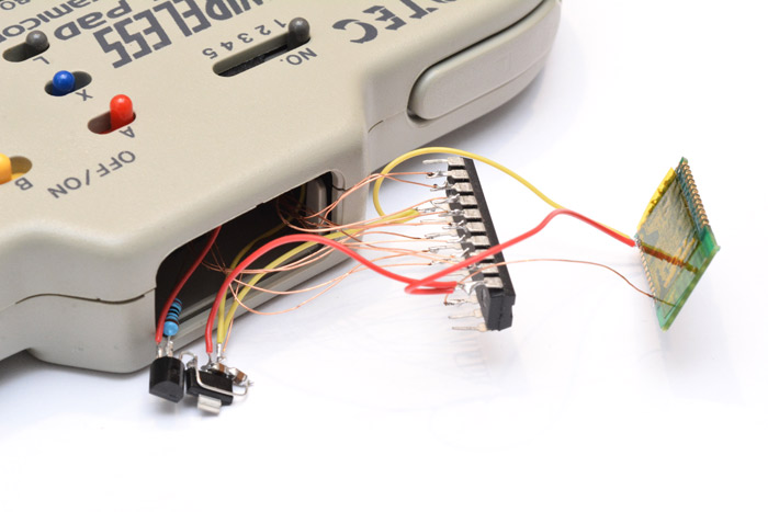 Our deadbugged circuit ready to fit inside the enclosure