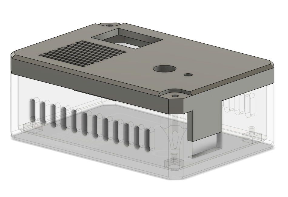 Case lid over ghost image of lower part