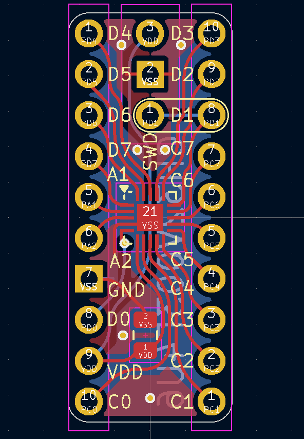 photo of DIP outline breakout board