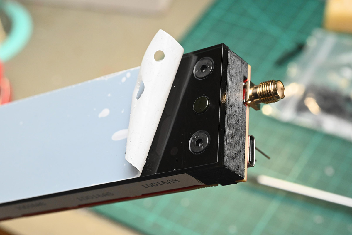 Acrylic fitted, and the light sensor pokes through nicely