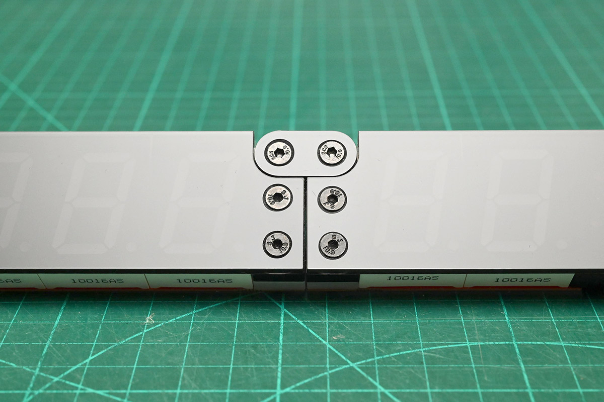 Front view of hinge assembly