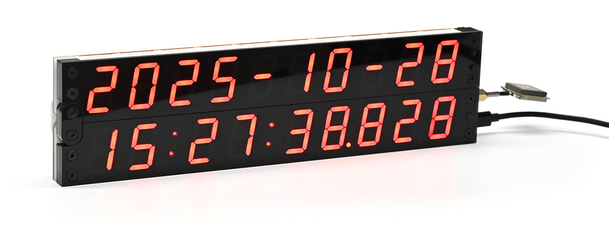 Finished smoked acrylic clock, powered on, folded position