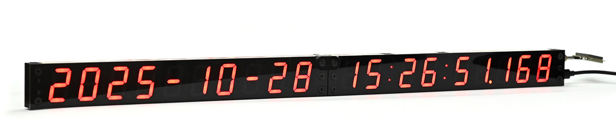Finished smoked acrylic clock, powered on, unfolded position