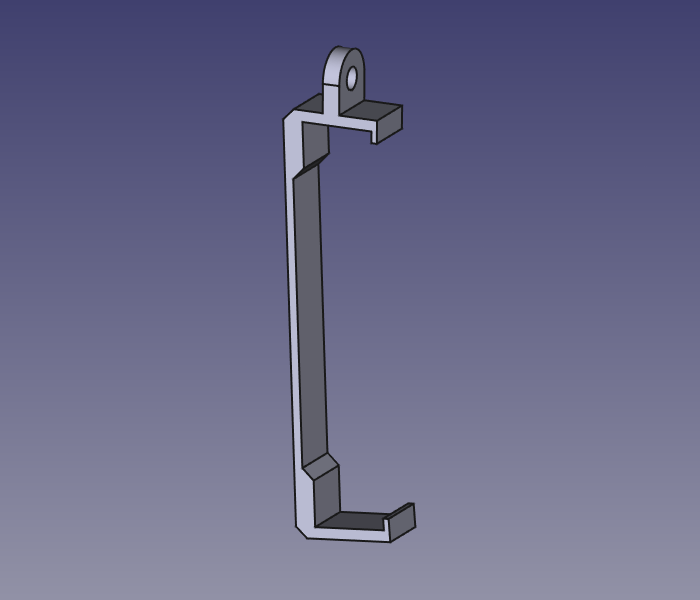 CAD model of hanger for folded clock