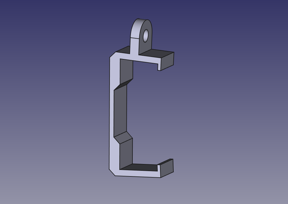 CAD model of hanger for unfolded clock