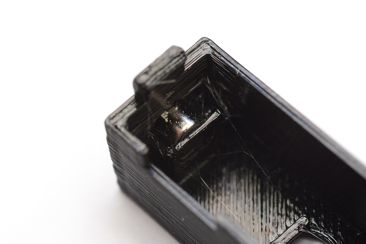 Magnet pushed into place