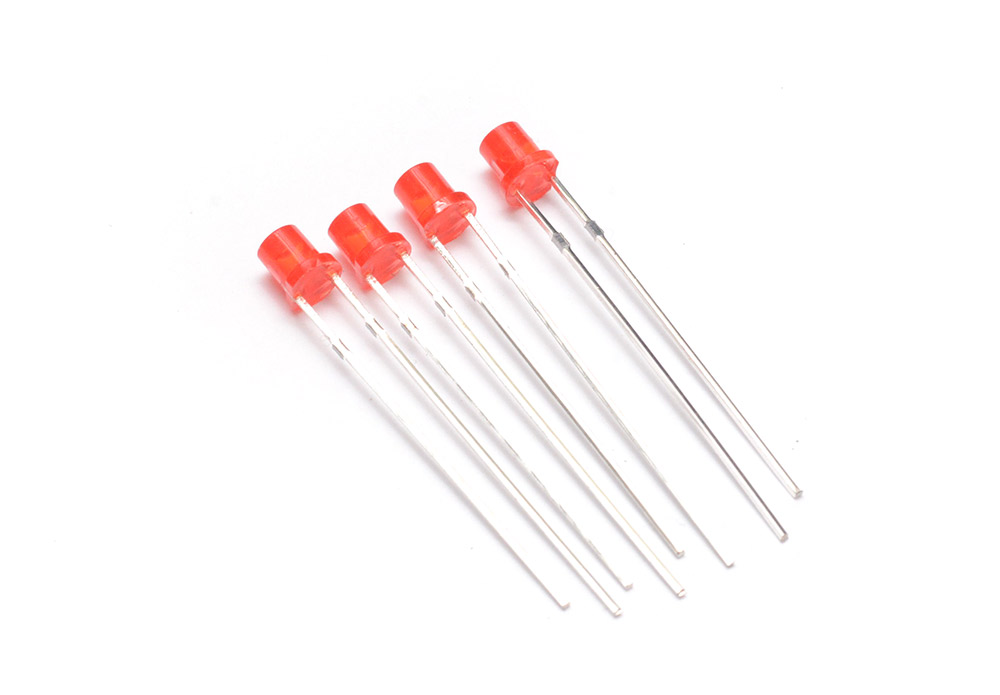 Four flat-top 3mm LEDs
