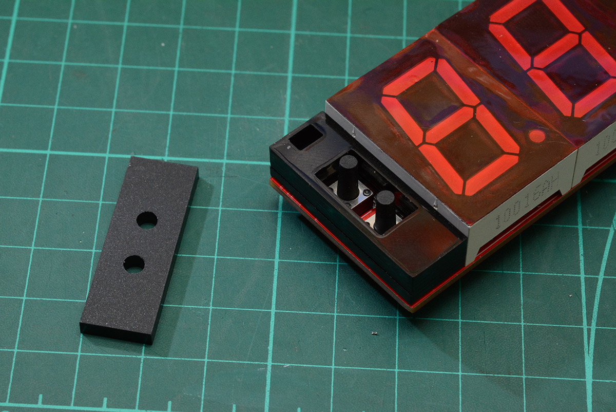Switches sandwiched between laser-cut acrylic