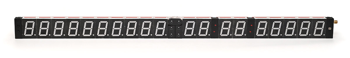 Front view of clock in unfolded position