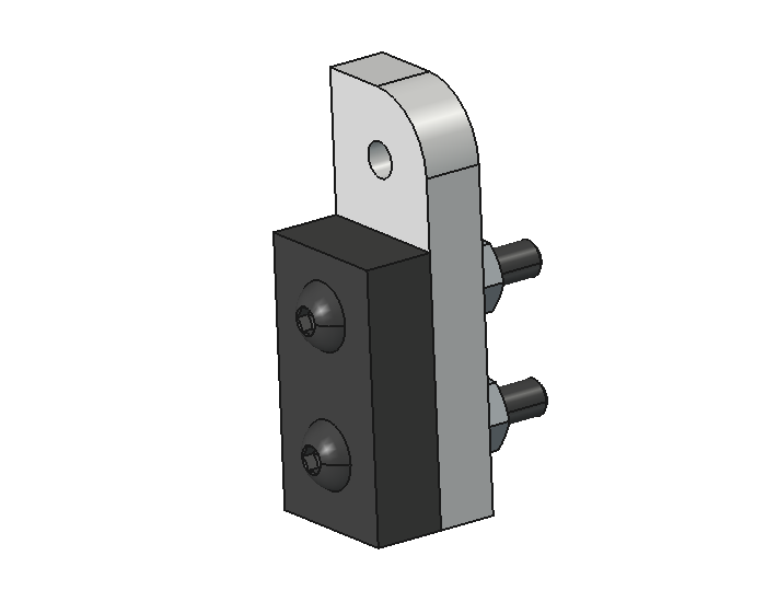 Model of laser cut parts with nuts and bolts