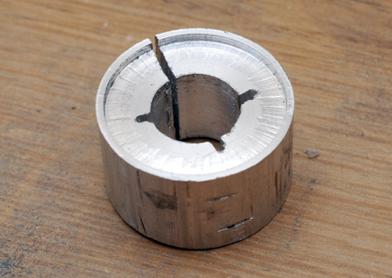 Aluminium coin-holding collet