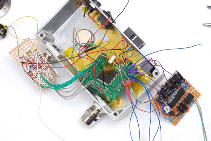 Starting to fit the circuit boards inside the enclosure