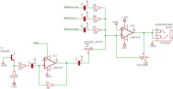 Schematic for the whitenoise generation circuit