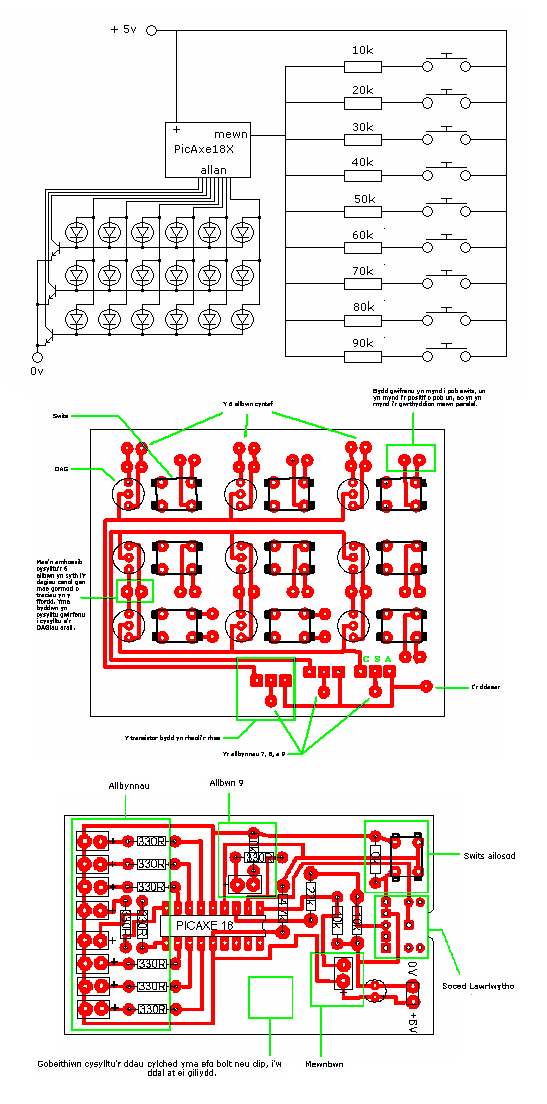 Electronic tic tac toe schematics and PCB