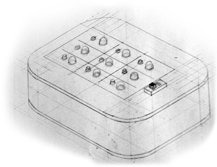 Isometric sketch of the enclosure